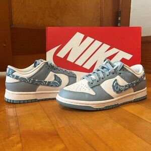 Nike Womens Dunk Low 'Blue Paisley' - Size 8